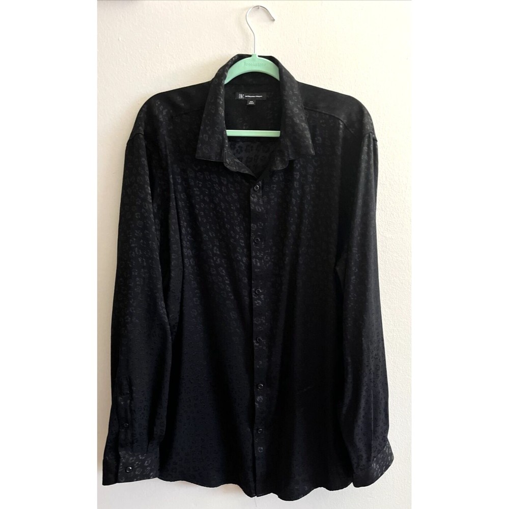 INC.  Men's Black Button Silky Shirt SIZE XXL NEW